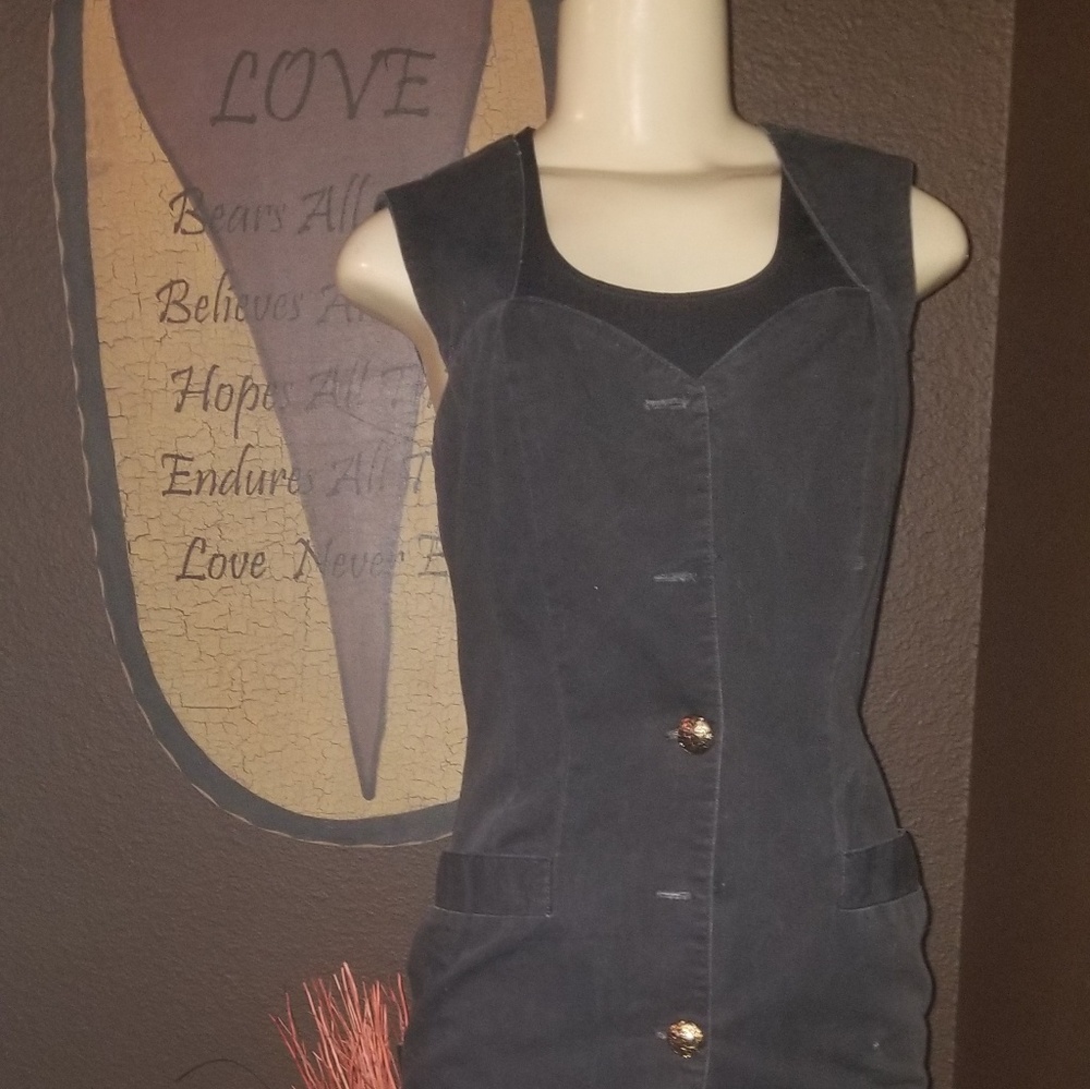 🖤Vintage All That Jazz Black Denim Dress